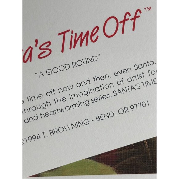 12 Par Four Santa Golfing Christmas Cards Arbor Green 1995 Tom Browning New - Picture 13 of 14